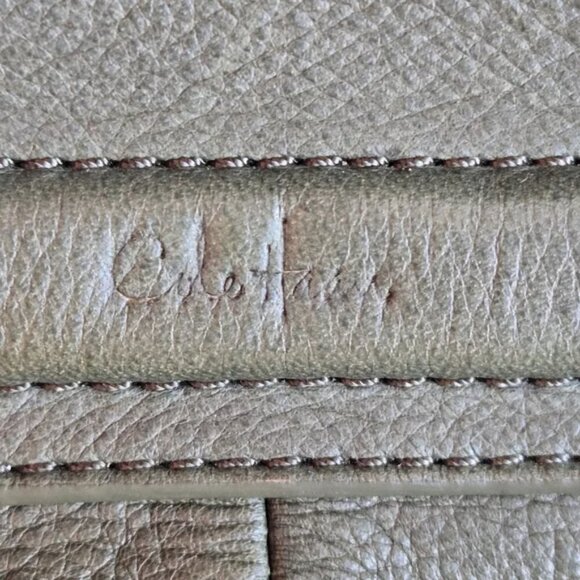 Cole Haan Olive Green Leather Satchel Bag Double Handle Handbag Y2K RARE FIND - Picture 8 of 10